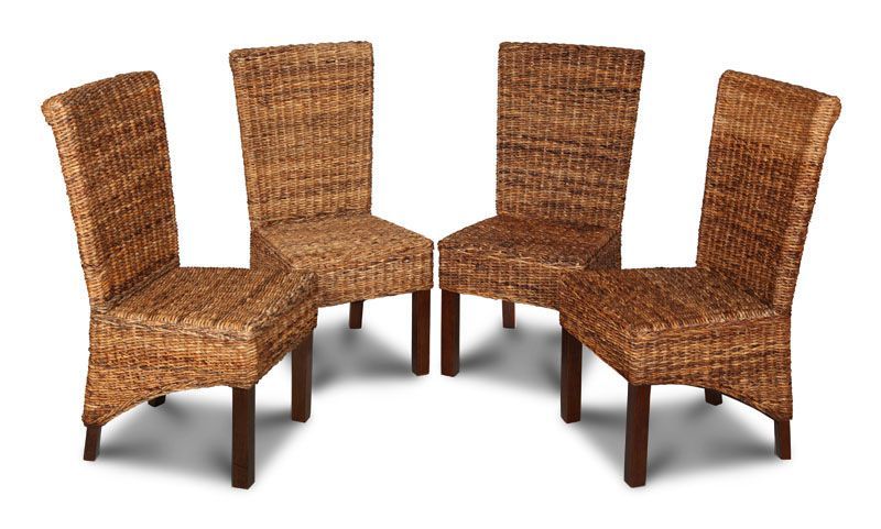 Dark brown deals rattan dining chairs