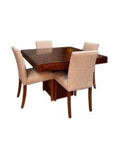 Dakota 120cm Cube Dining Table & 4 MIlan Fabric Dining Chairs