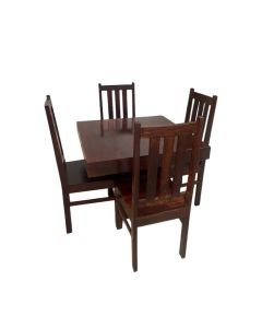 Mango Wood 90cm Cube Dining Table & 4 Mango Wood Dining Chairs