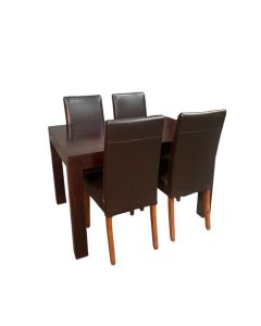 Mango Wood 120cm Dining Table & 4 Barcelona Dining Chairs