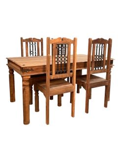Jali Natural 160cm DIning Table & 6 Jali Natural Dining Chairs