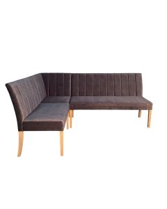 Dark Grey Velvet Banquette/Dining Bench