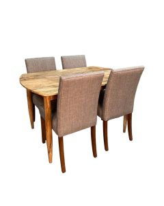 Scandi Mango 130cm Dining Table & 4 Milan Dining Chairs