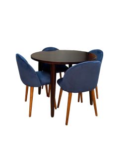 Vintage Mango 100cm Round Dining Table & 4 Zena Dining Chairs