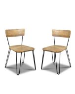 Set of 2 Light Vintage Dining Chairs