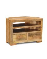 Light Mango Wood Corner TV Unit